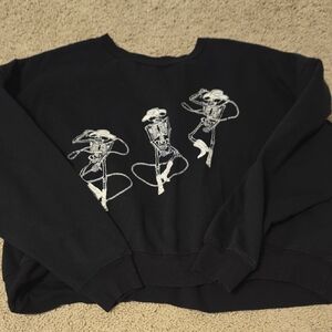 Altard State Black Sweatshirt with Skeleton Design Size Large